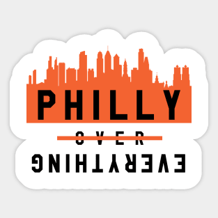 Philly over Everything - White/Orange Sticker